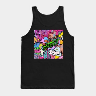 Colorful Slluks montage graffiti illustration Tank Top